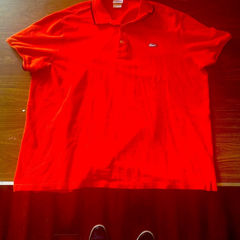 Lacoste Orange Polo Shirt Size 9